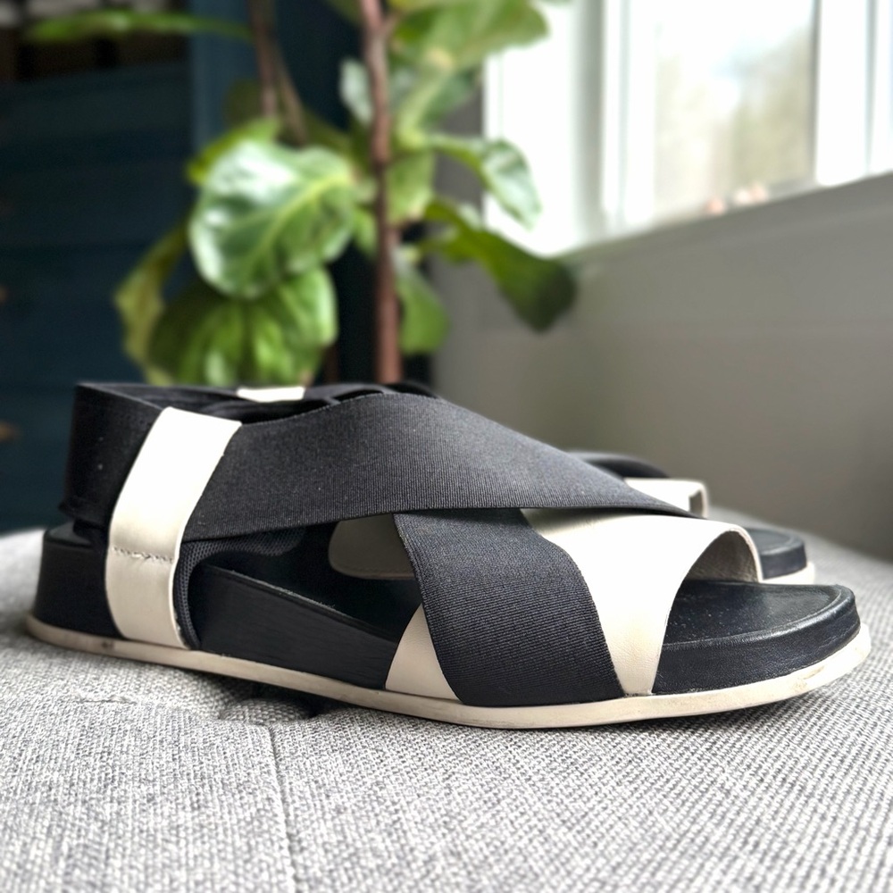 Camper Atonic black and off-white Cross-Strap Women’s Sandal - Picture 2 of 10